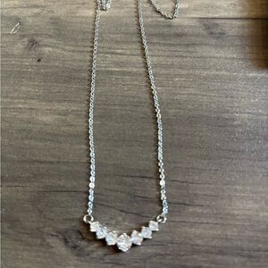 Elegant Silver Necklace with Crystal Accents